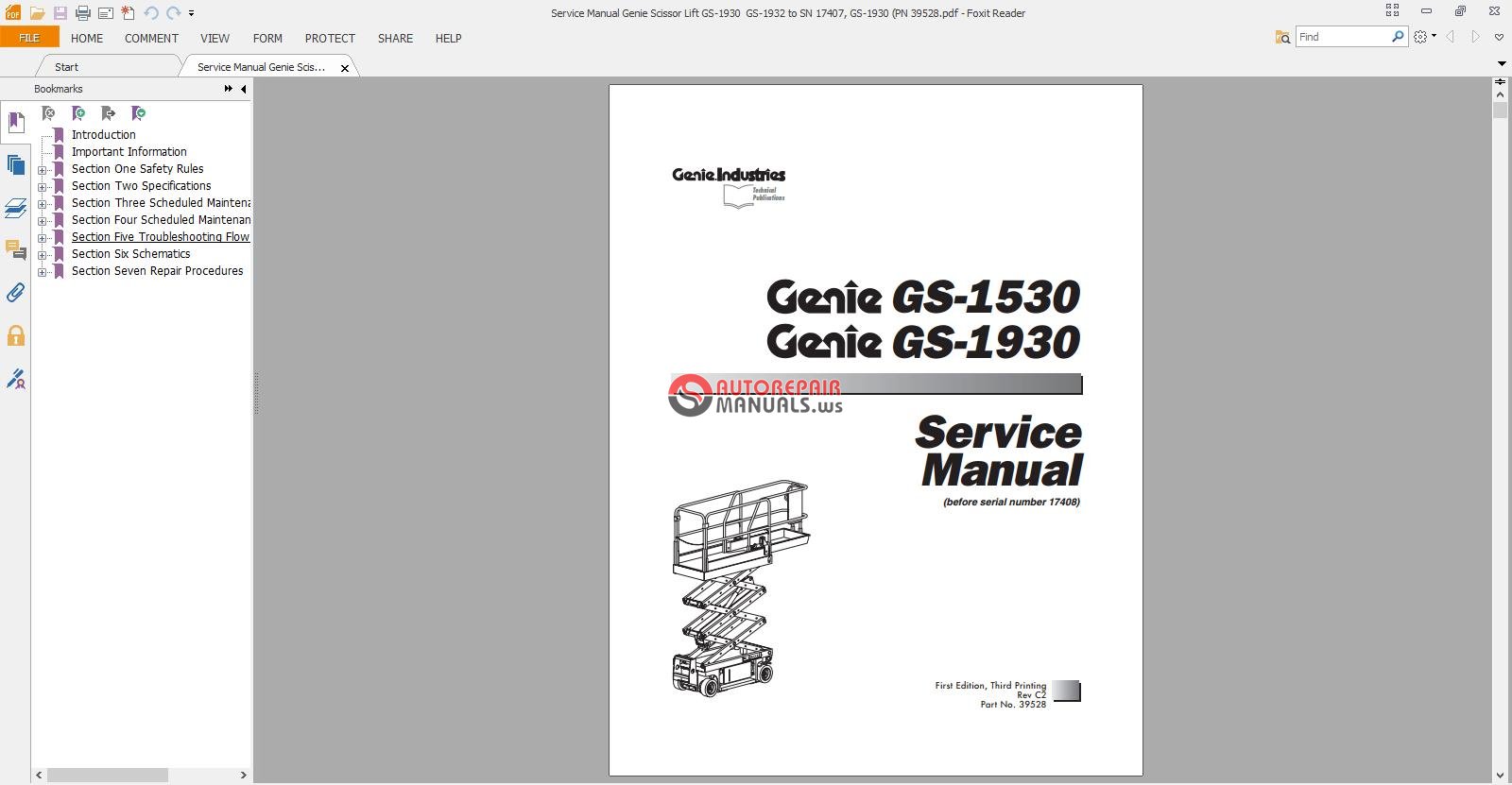 genie scissor lift 1930 service manual